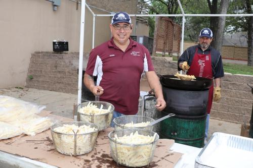 Men's Club Fish Fry Men Working
