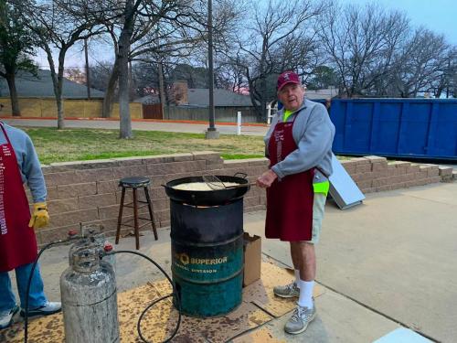 Men's Club Fish Fry Frying fish